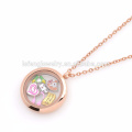 Mais recente 30mm design rose gold pingente simples, fabricantes de medalhão, medalhões de jóias de vidro